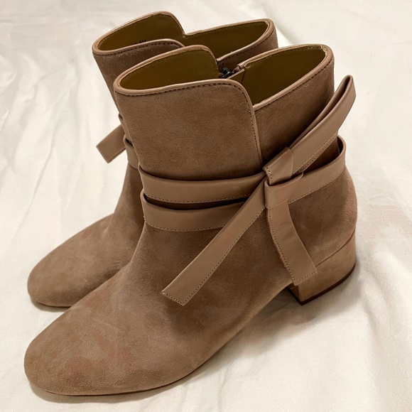 Etienne Aigner Leather Tan Boots, Never Worn Size 8 - Picture 1 of 6